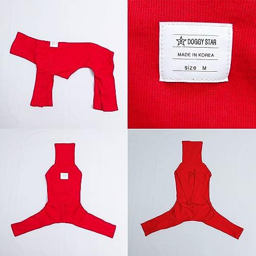 D Doggy Star Italian Greyhound Clothes Stretchable Onesie Whippet for Dog (2XL / Ribbed Red)