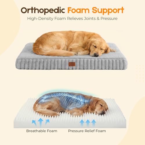 Orthopedic Dog Bed for XL Dog (Grey / 42"x30"x4")