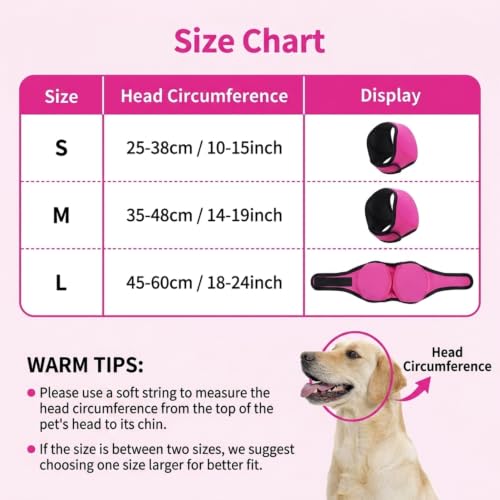 No Flap Ear Wraps for Dogs (Rosy / L)