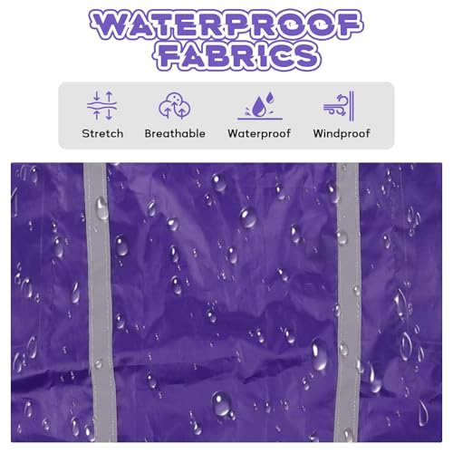 Purple Dog Raincoat with Reflective Strip Hoodie (XXXL / Purple)