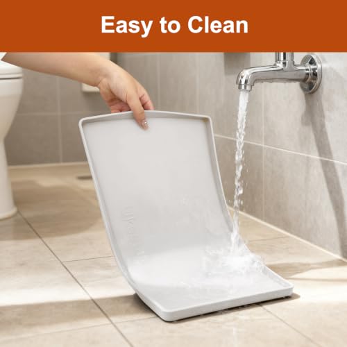 19" x 12" Extra Thick Silicone Mat Waterproof with Raised Edge (White / 19"L x 12"W)