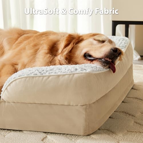 Orthopedic XXL Dog Bed (Beige / 48"L x 35"W x 7.5"TH)