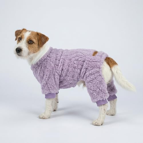 Turtleneck Fleece Dog Sweater Pajamas (Small / Lavender Purple)