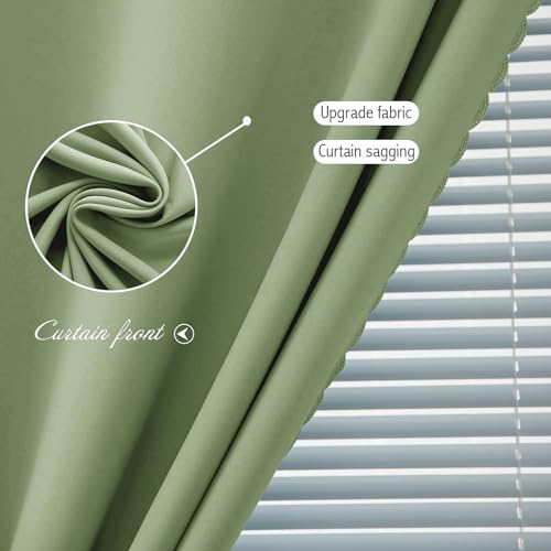 Thermal Blackout Curtains with Self (71"W x 59"L (Pack of 1) / Sage Green)