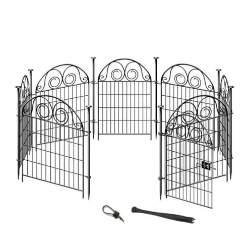 Tall Garden Animal Barrier Fence With Gate (32''(H)-8panels-17.5ft(L))