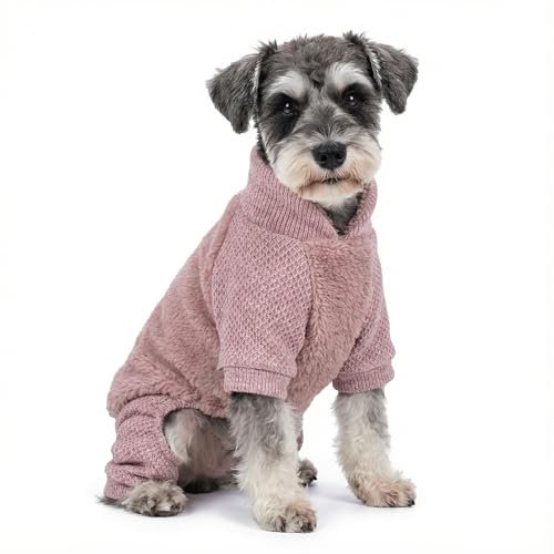 Collared Neck Fleece Dog Pajamas (Small / Pale Violet Red)