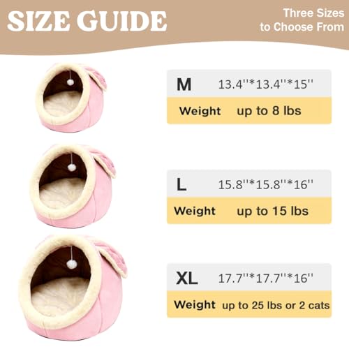 Cat Beds for Indoor Cats (Rabbite Pink / XL)