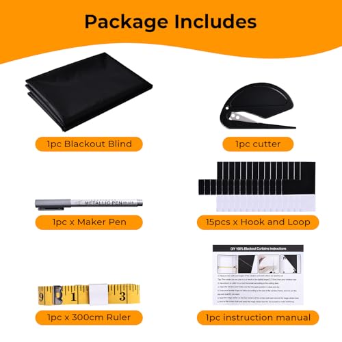 Temporary Blackout Window Cover (58'' x 39'' (Pack of 1) / Black)