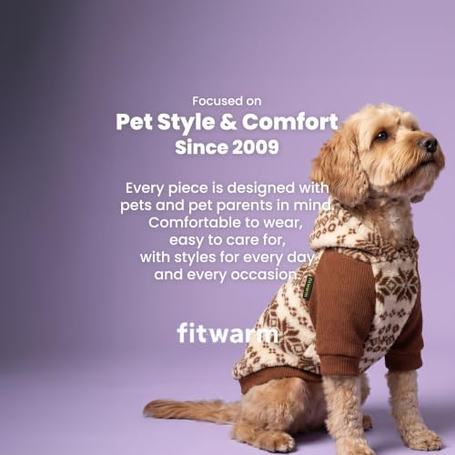Snowflake Dog Fleece Hoodie (X-Large / Brown)