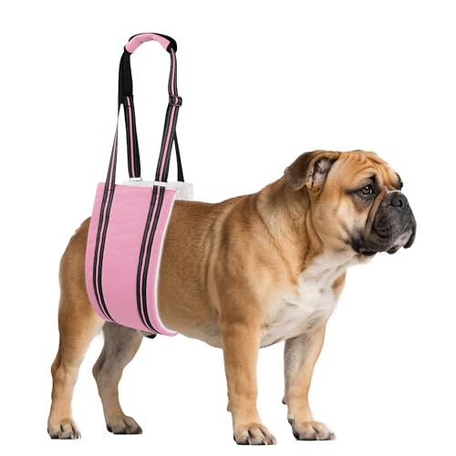 Adjustable Dog Sling Dog Lift Harness Hind Leg Support (Pink / S)