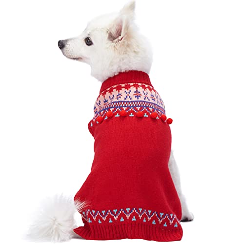 Icelandic Lopi Pullover Dog Sweater in Holiday Red (8 inch (Pack of 1) / Holiday Red)