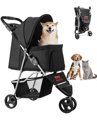 Pet Stroller 35 lbs Weight Capacity (3 wheels, For Pets up to 35lbs)