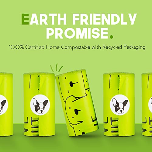 Certified Home Compostable Dog Poop Bags with Handles (1 Count (Pack of 120))