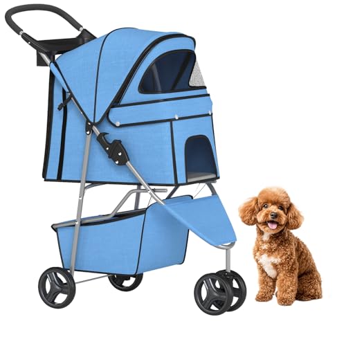 3 Wheel Pet Stroller (Blue)