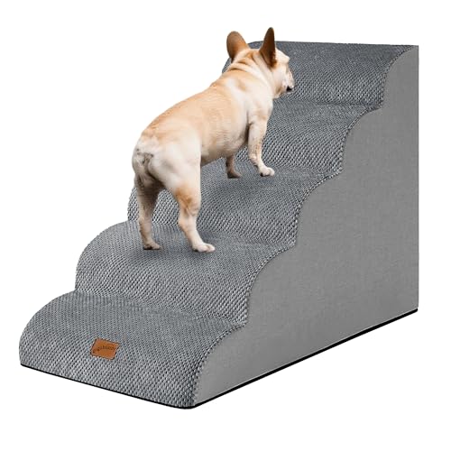 Ramp Dog Stairs for High Beds 24.4" H (Grey / 5-Step-Update (34.5"D x 17.7"W x 24.4"H))
