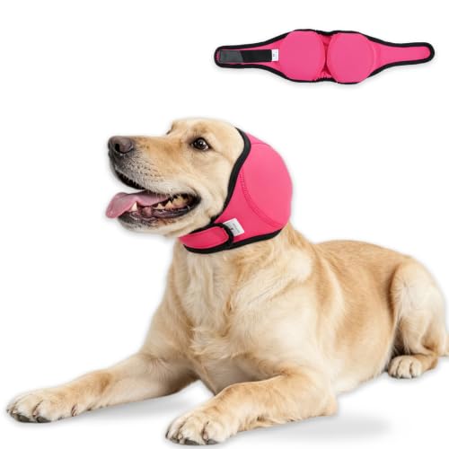 Dog Ear Covers for Grooming (Pink / M(Head Circle:15-19))