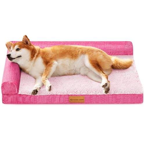 Orthopedic Large Dog Bed Washable Pet Sofa Bed 36''X24'' Pink (Pink / 36"L x 24"W x 3.5"Th)