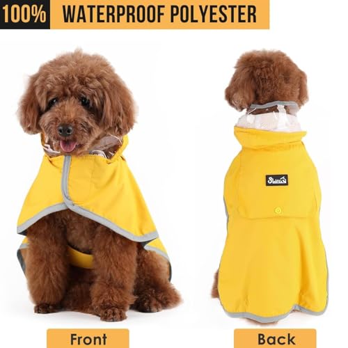 Dog Raincoat Waterproof Rain Jacket (A-Yelllow / X-Large)