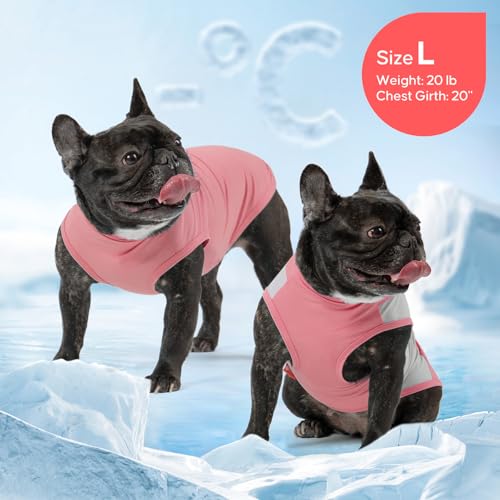 2Pack Dog Cooling Shirt with UPF 50+ UV Protection (Medium (7-11lbs) / Pink)
