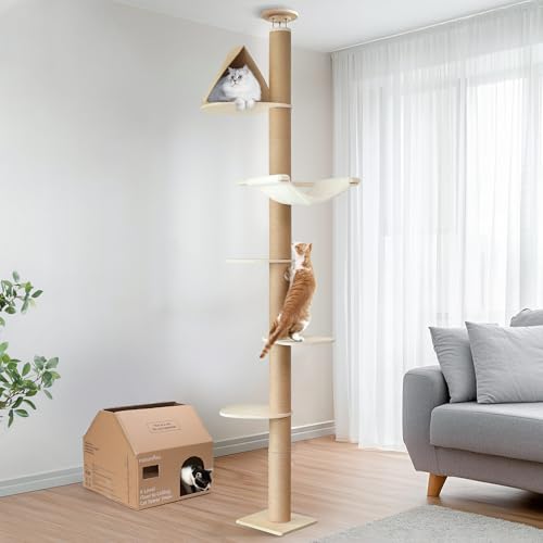 Floor to Ceiling Cat Tree (Beige)