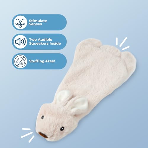 2-in-1 Stuffless Squeaky Dog Toy - Hare, Pig, Small (Multicolor/Pig & Hare / Small)