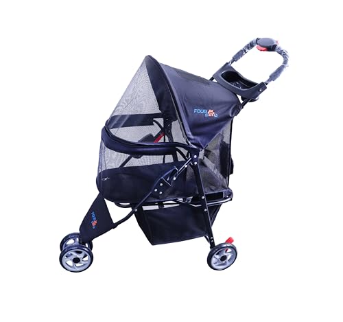 Full Window pet Stroller 3 Wheels for Cats & Dogs