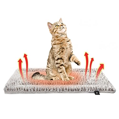 Self Warming Cat Bed Self Heating Cat Pad Pet Mat Indoor Outdoor (A: Light Grey / Small)