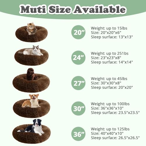 Dog & Cat Bed (23" / Coffee)