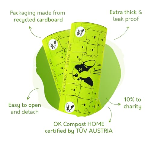 Certified Home Compostable Dog Poop Bags with Handles (1 Count (Pack of 240))