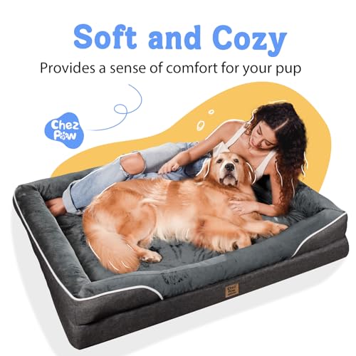 Orthopedic Waterproof Dog Bed for Medium and Large Dogs (Dark Grey / 36"L x 27"W x 7"Th)