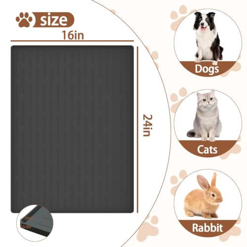 24"x16" Large Dog Food Mat (Beige / 24"L x 16"W)