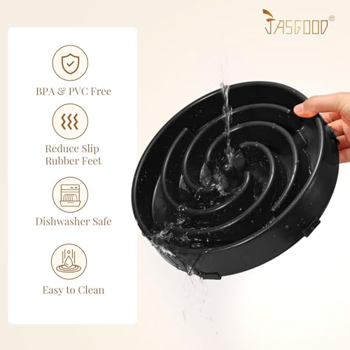 Slow Feeder Dogs Bowl for Large Medium Dogs (Large / A-Black)