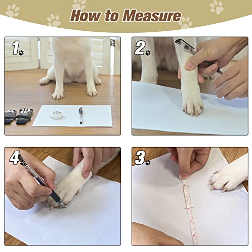 6PCS Anti Slip Dog Socks to Prevent Licking Paws (Large (6 Count) / Khaki)