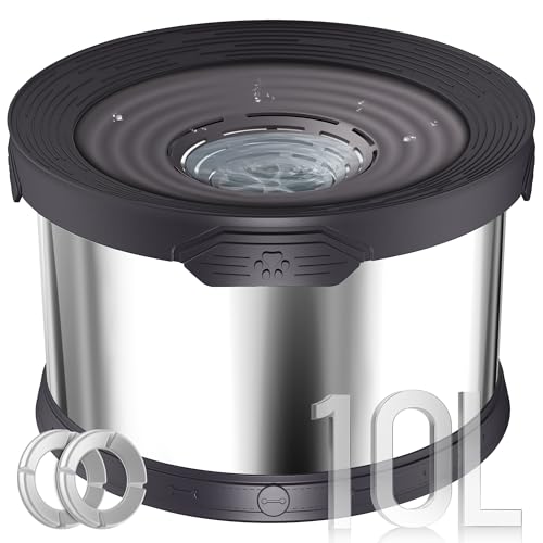 10L Dog Water Bowl No Spill Stainless Steel for Slow Drinking Black (10L / Black)