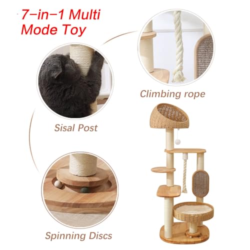 50 in Wooden Cat Tree for Indoor Cat (50IN)