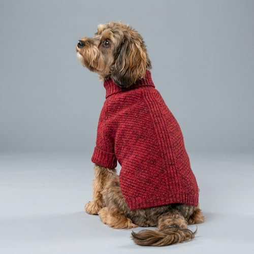 Knitted Turtleneck Dog Sweater (Medium / Burgundy Red)