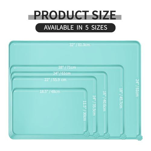 Silicone Pet Feeding Mat (Teal / 18.5" x 11.5")