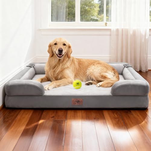 Waterproof Orthopedic Dog Bed for Extra Large Sized Dogs (X-Large(42"L x 30"W x 9"Th) / Grey)
