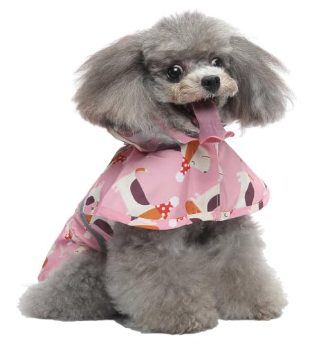 Dog Raincoat Hooded Reflective Waterproof Slicker Poncho (Dog / 3XL(33-38 pound))