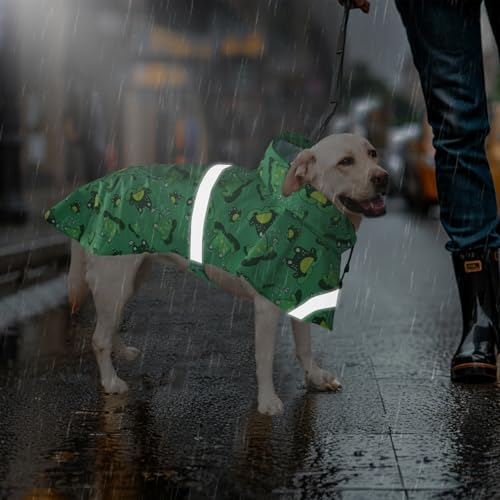 Large Dog Raincoat (Large / Green Frog)