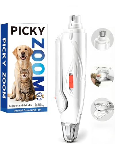 2-in-1 Dog & Cat Nail Clippers and Grinder with LED Light (White)