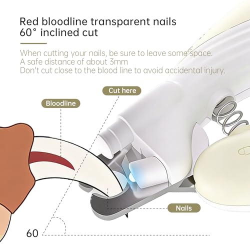 Cat Dog Pet Nail Clippers with Light (Light brown)