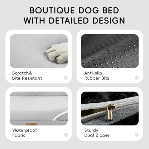 Dog Bed Large Sized Dog (36.0"Lx27.0"Wx6.5"H / 01-Light Grey)
