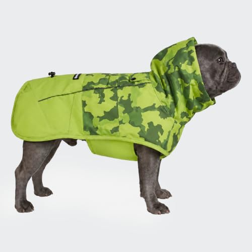 Dog Raincoat Waterproof Rain Jacket w (Camo Lime / Large)