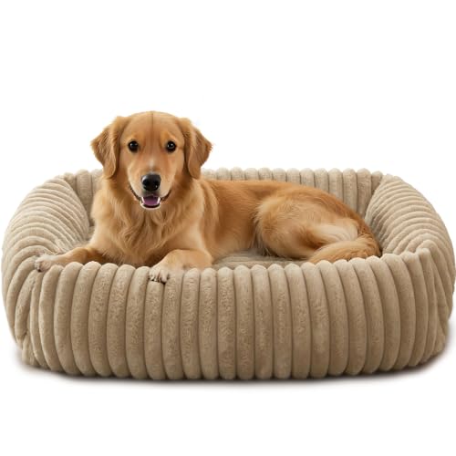 Dog Beds Large Sized Dog (Beige / L(36"x27"x8"))