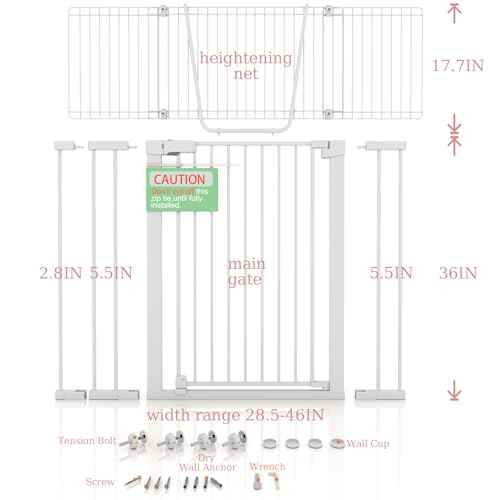54" Extra Tall Cat Gate (White / M30-7+14)