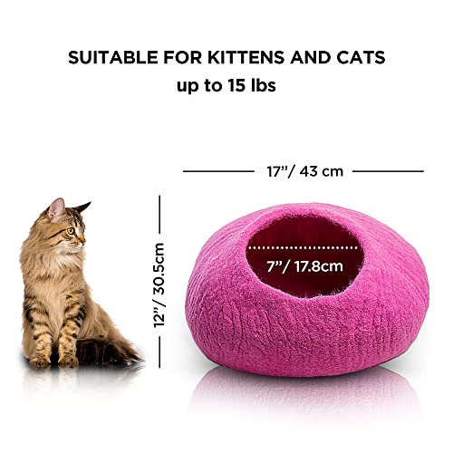 Premium Felt Cat Cave Bed (Pink Plain)