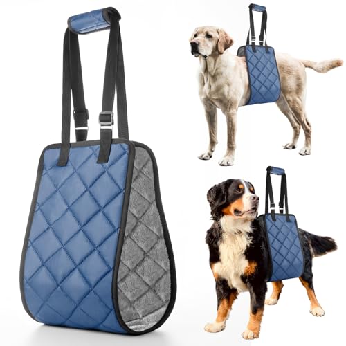 Adjustable Dog Sling Dog Lift Harness for Large Dogs Hind Leg Support (Navy / Large)