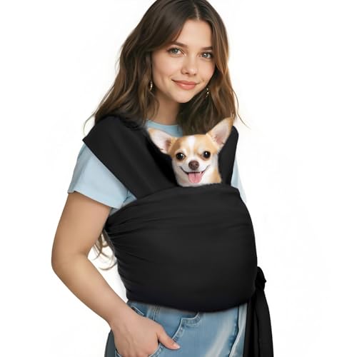 Pet Sling Carrier for Small Dogs and Cats (A-Black)