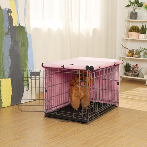 Dog Crate Cover Waterproof Kennel Cover (42.9"L x 28.3"W x 30.3"H / Pink)